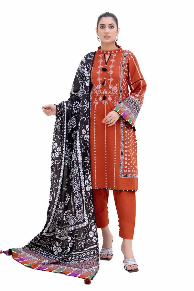 Gul Ahmed 3PC Unstitched Printed Light Khaddar Suit K-42008 L