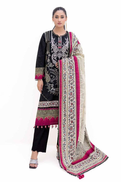 Gul Ahmed 3PC Unstitched Embroidered Printed Light Khaddar Suit with Printed Khaddar Dupatta K-42012 L