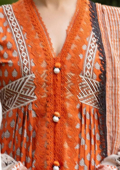 Gul Ahmed 3 Piece Unstitched Printed Embroidered Khaddar Shirt With Printed Stripe Khaddar Dupatta K-52019