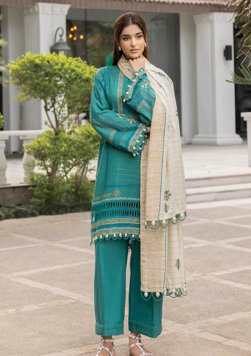 Gul Ahmed 3 Piece Unstitched Mehsuri Stripe Khaddar Suit K-52059
