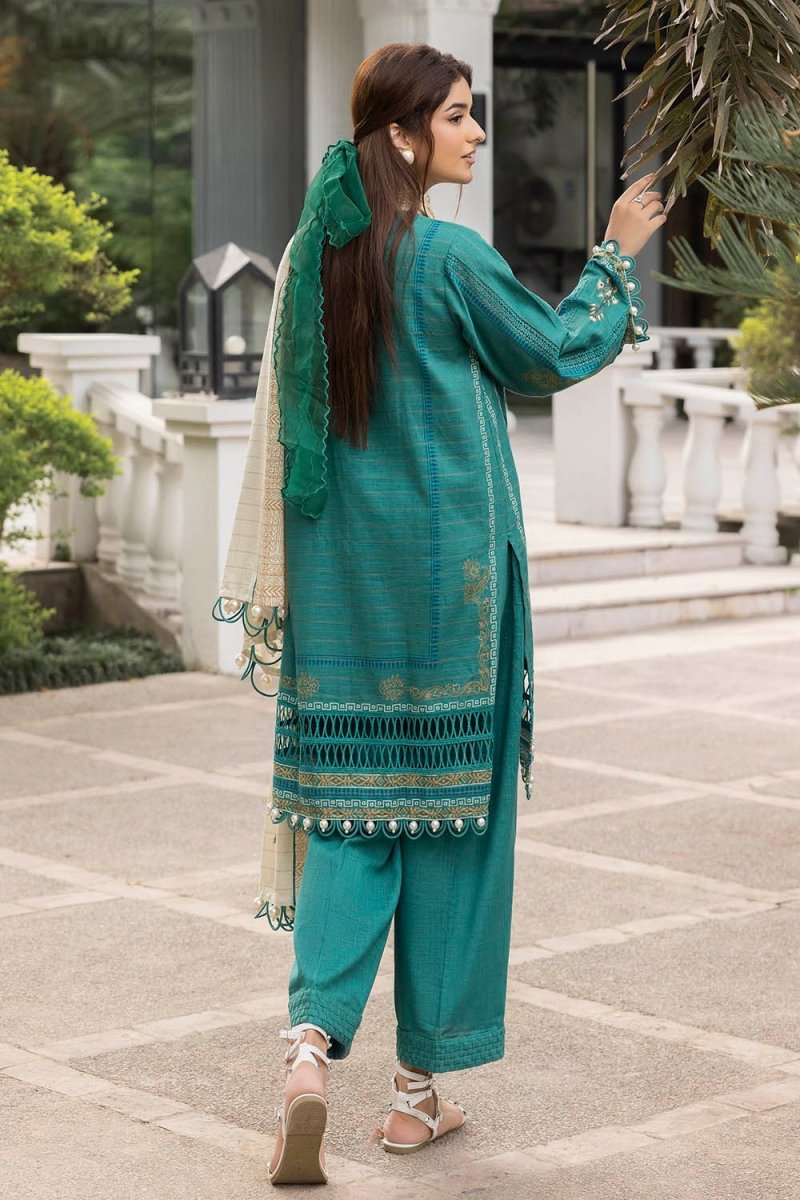 Gul Ahmed 3 Piece Unstitched Mehsuri Stripe Khaddar Suit K-52059