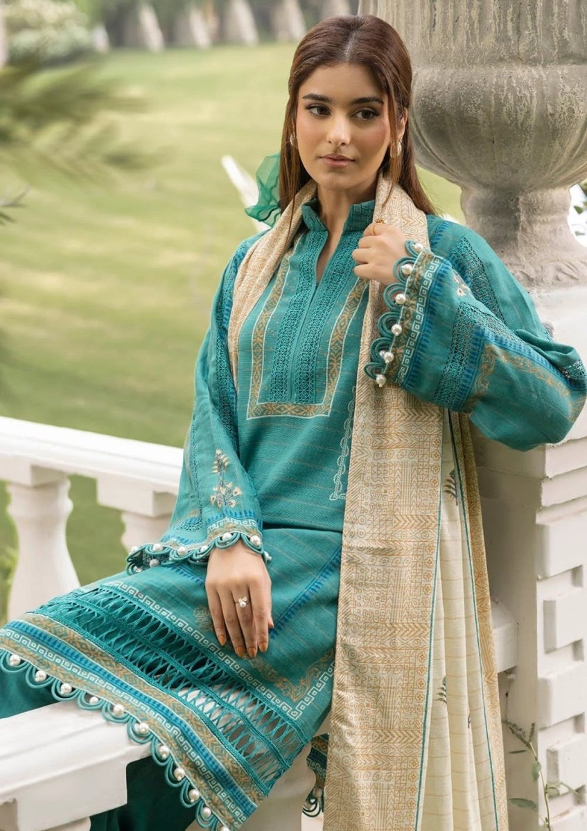 Gul Ahmed 3 Piece Unstitched Mehsuri Stripe Khaddar Suit K-52059
