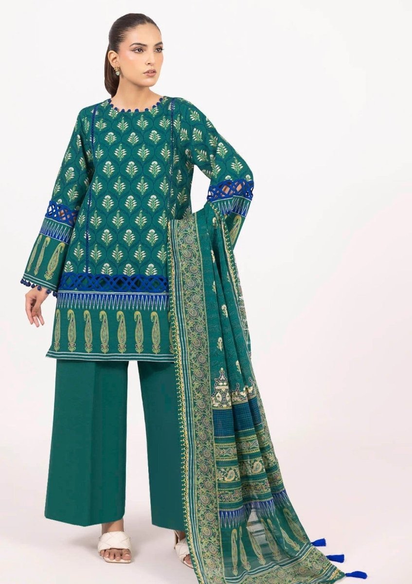 Gul Ahmed 3 Piece Unstitched Printed Stripe Khaddar Suit K-52080