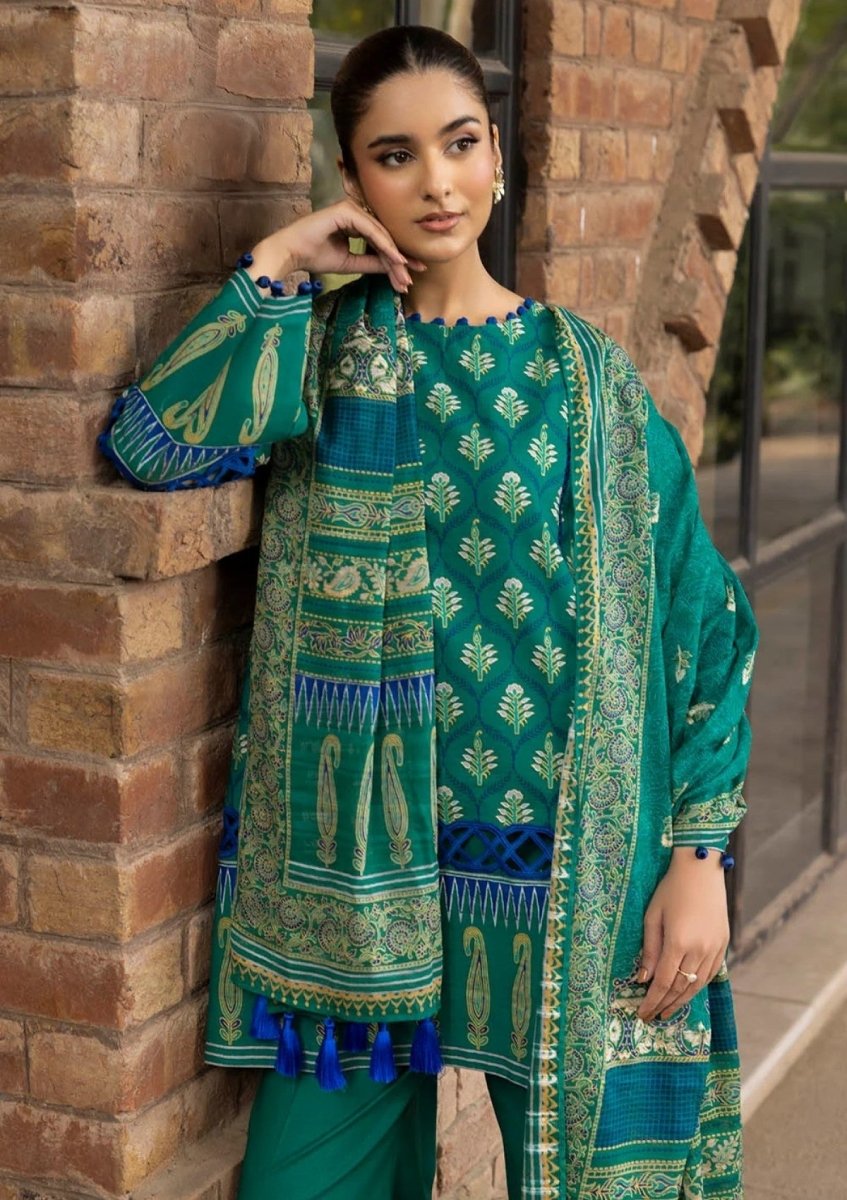 Gul Ahmed 3 Piece Unstitched Printed Stripe Khaddar Suit K-52080