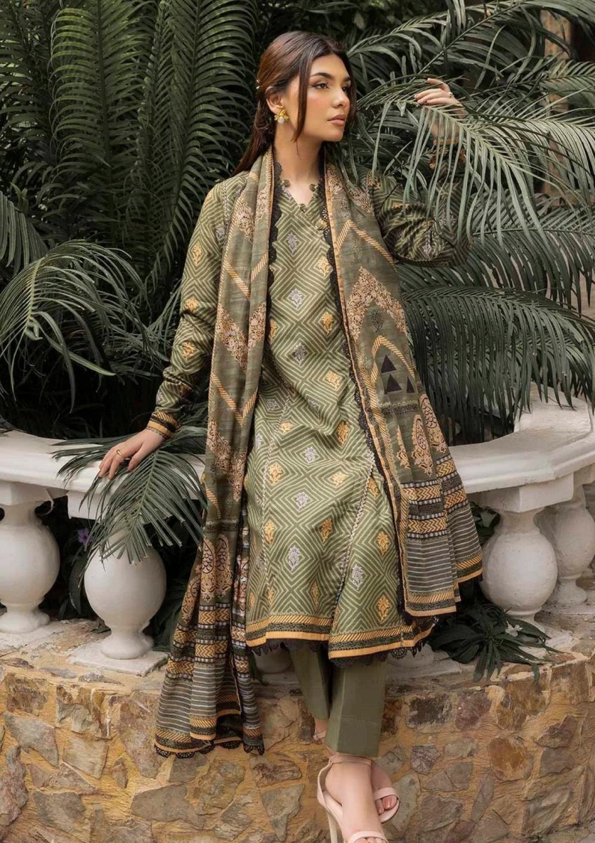 Gul Ahmed 3 Piece Unstitched Printed Stripe Khaddar Suit K-52081
