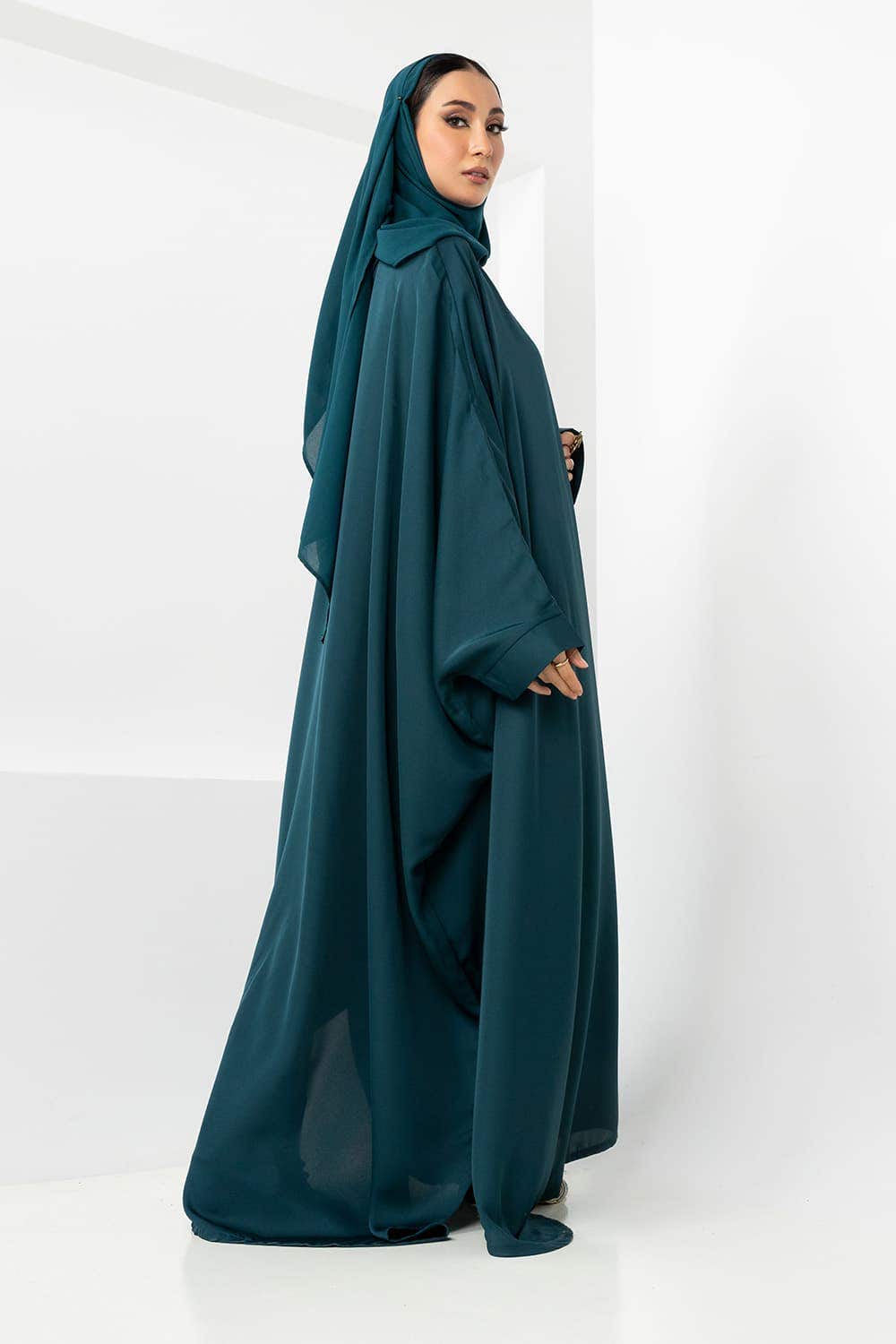 Gul Ahmed 02 Piece Stitched Georgette Dyed Abaya With Dyed Scarf KAB-22125