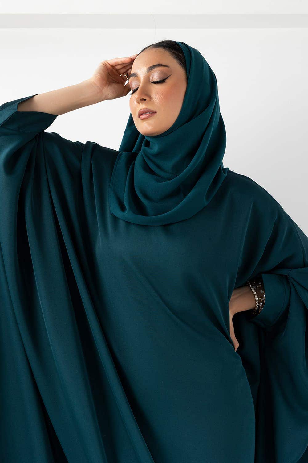 Gul Ahmed 02 Piece Stitched Georgette Dyed Abaya With Dyed Scarf KAB-22125