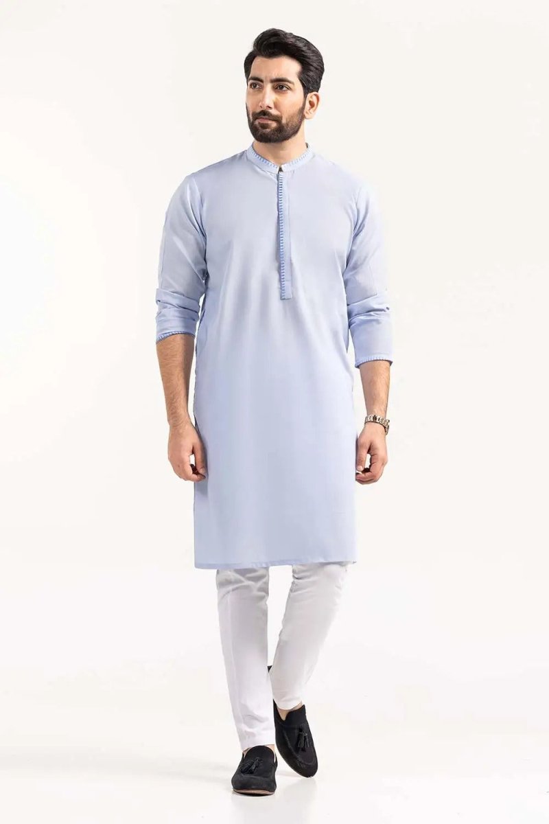 Gul Ahmed Ready to Wear Sky Semi Fashion Kurta - KE-1458