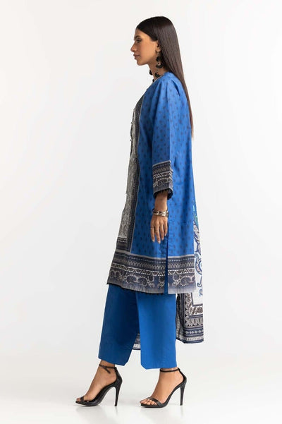 Gul Ahmed 03 Piece Stitched Embroidered Lawn Shirt Printed Lawn Dupatta Dyed Trouser KJP-43171