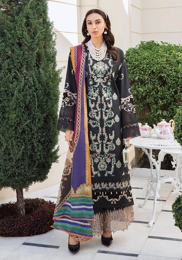 Kafh Premium 3 Piece Stitched Embroidered Lawn Suit - KLL-04-A EMINENCE