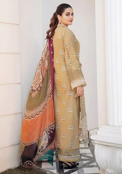 Kafh Premium 3 Piece Stitched Embroidered Lawn Suit - KLL-04-B MANDELA