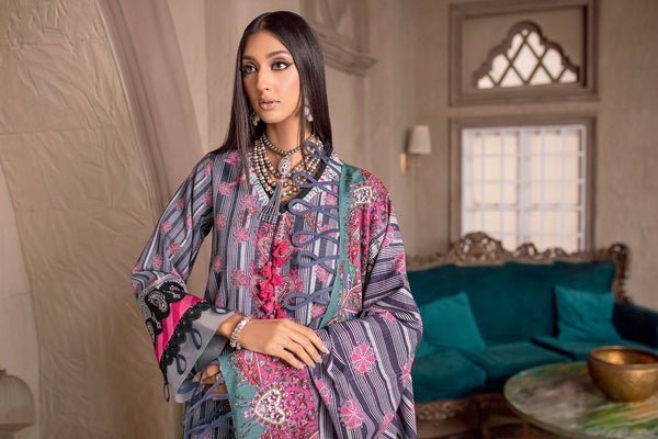 Jade Classic 3 Piece Unstitched Digital Printed Khaddar Suit - KP-20108 B