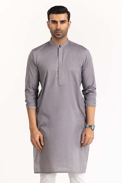 Gul Ahmed Ready to Wear Men's Lilac Embroidered Kurta KR-EMB22-025