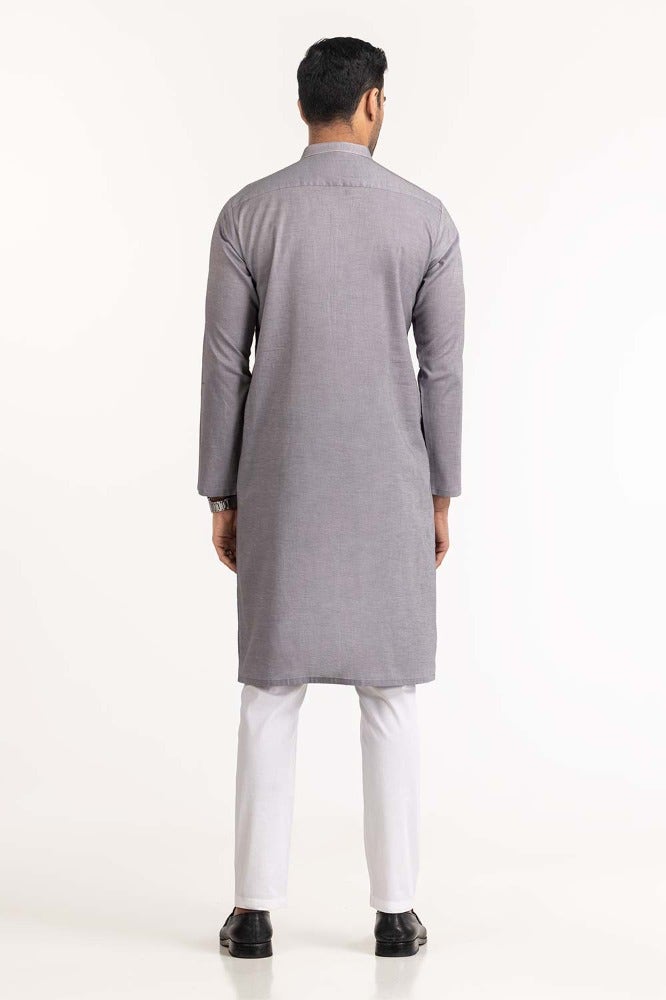 Gul Ahmed Ready to Wear Men's Lilac Embroidered Kurta KR-EMB22-025