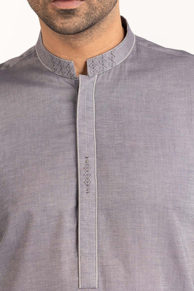 Gul Ahmed Ready to Wear Men's Lilac Embroidered Kurta KR-EMB22-025