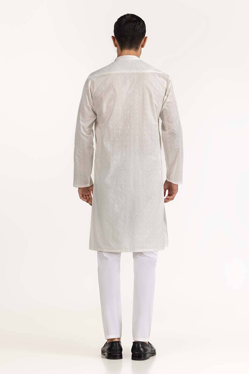 Gul Ahmed Ready to Wear Men's White Embroidered Kurta KR-EMB23-019