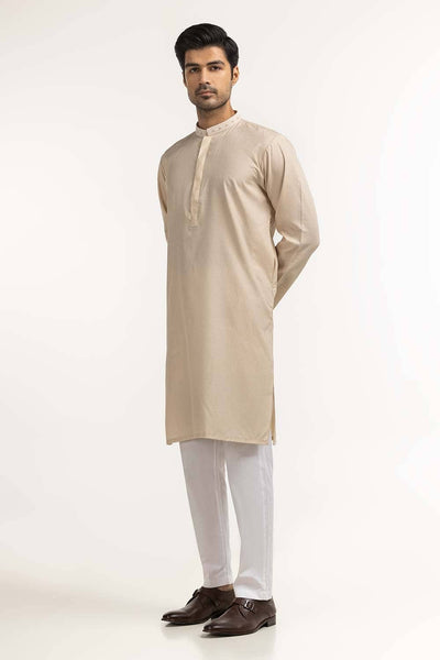 Gul Ahmed Ready to Wear Beige Embroidered Kurta KR-EMB24-037