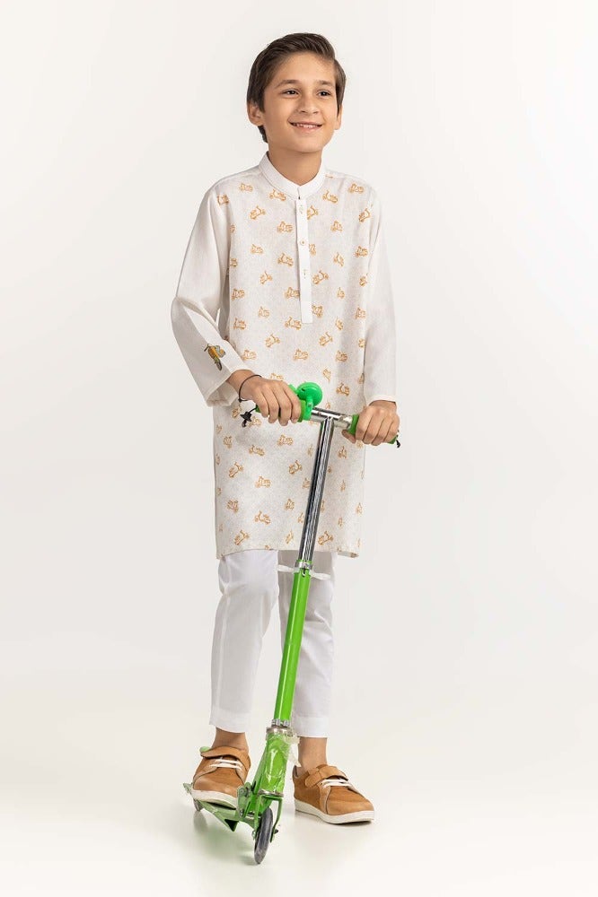 Gul Ahmed 1 PC White Styling Kurta KR-KSTY24-004