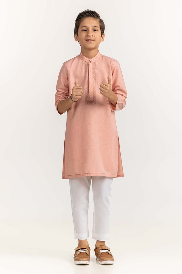 Gul Ahmed 1 PC Peach Styling Kurta KR-KSTY24-007