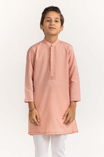 Gul Ahmed 1 PC Peach Styling Kurta KR-KSTY24-007