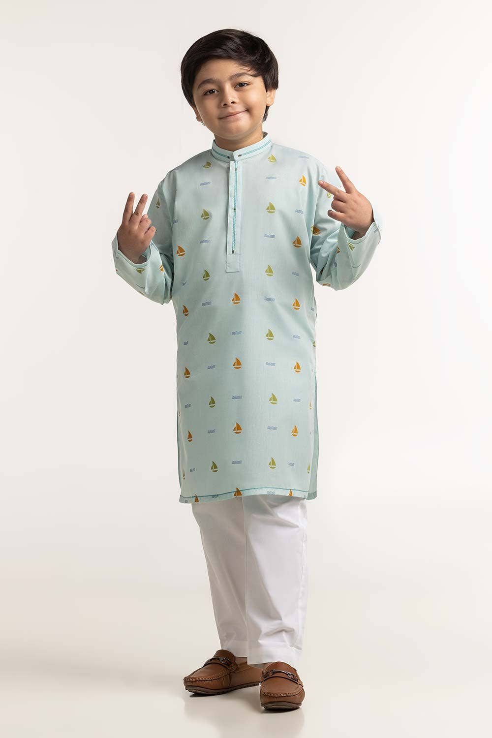 Gul Ahmed 1 PC Sky Blue Styling Kurta KR-KSTY24-012