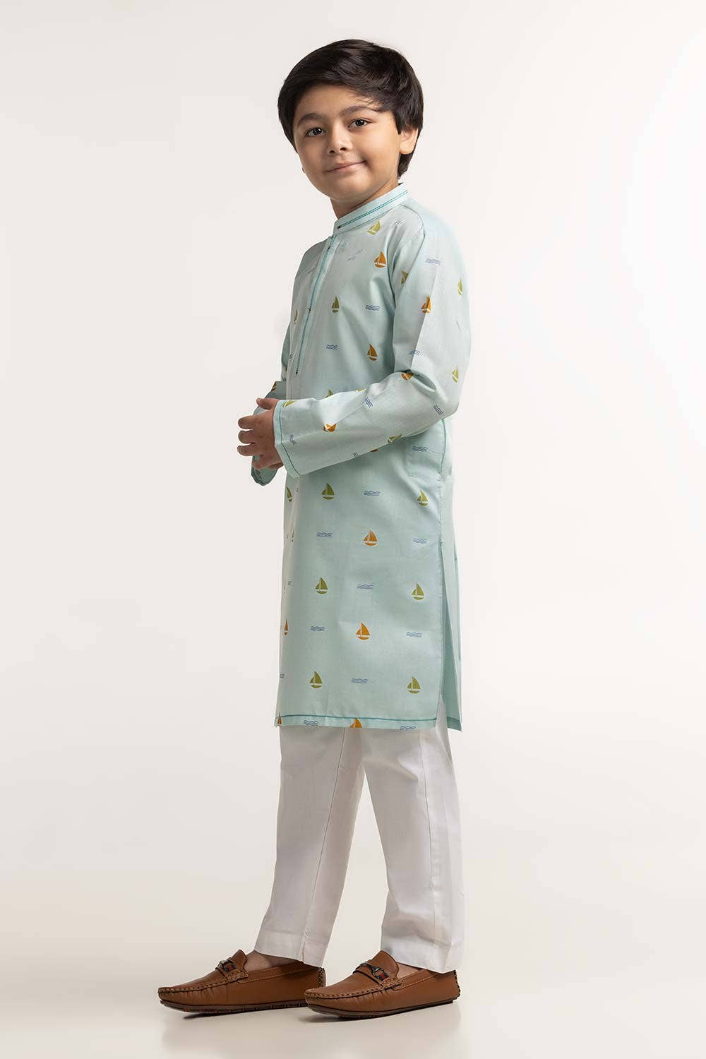 Gul Ahmed 1 PC Sky Blue Styling Kurta KR-KSTY24-012