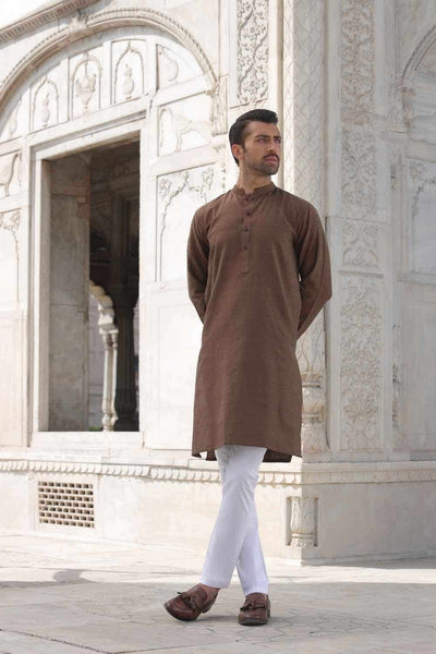 Gul Ahmed Ready to Wear Brown Basic Kurta KR-PLN22-025