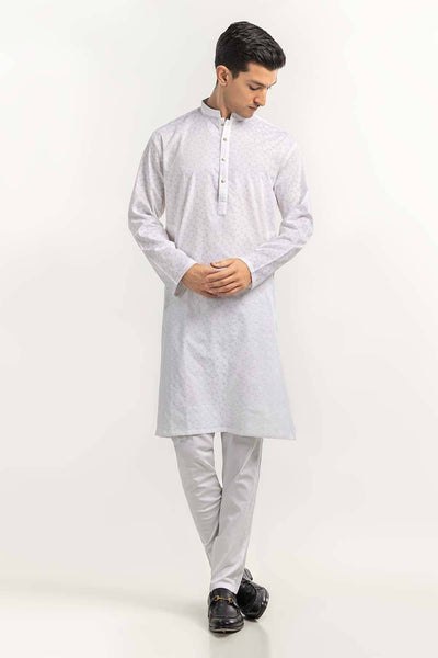 Gul Ahmed Ready to Wear White Basic Kurta KR-PLN22-053