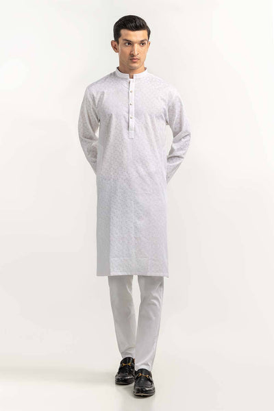 Gul Ahmed Ready to Wear White Basic Kurta KR-PLN22-053