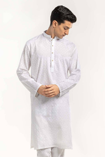 Gul Ahmed Ready to Wear White Basic Kurta KR-PLN22-053