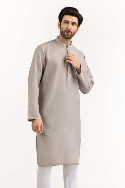 Gul Ahmed Ready to Wear Men's Grey Basic Kurta KR-PLN24-003
