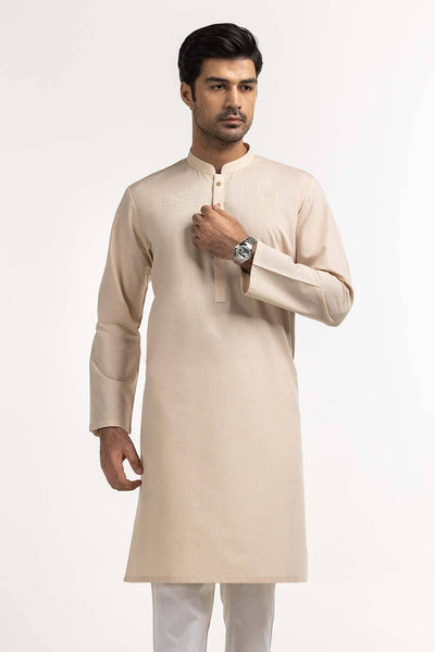 Gul Ahmed Ready to Wear Light Brown Basic Kurta KR-PLN24-021