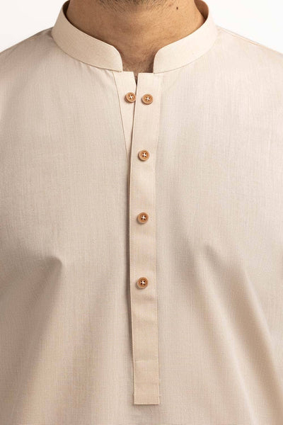 Gul Ahmed Ready to Wear Light Brown Basic Kurta KR-PLN24-021