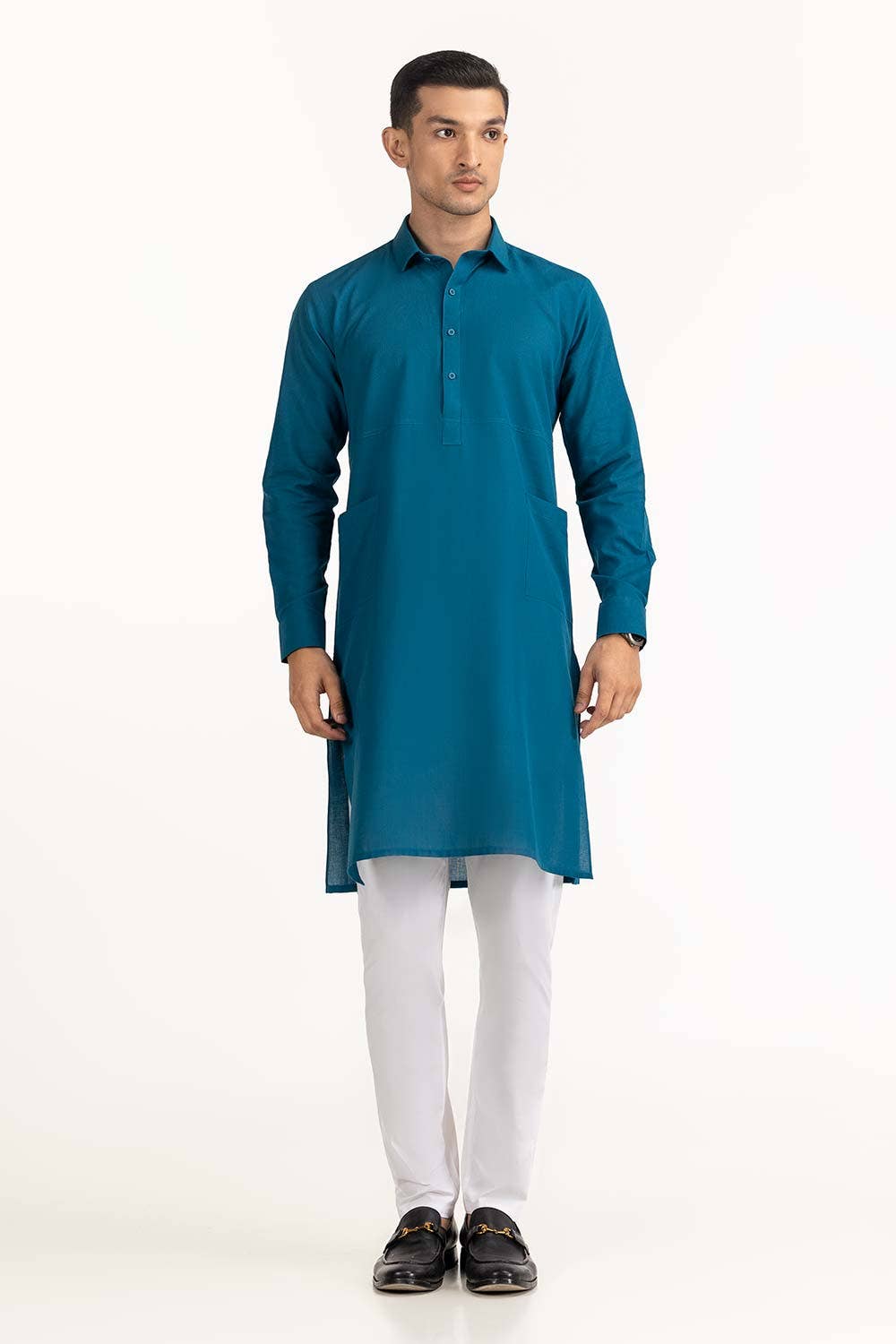 Gul Ahmed Ready to Wear Blue Styling Kurta KR-STY23-005