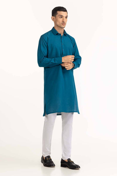 Gul Ahmed Ready to Wear Blue Styling Kurta KR-STY23-005