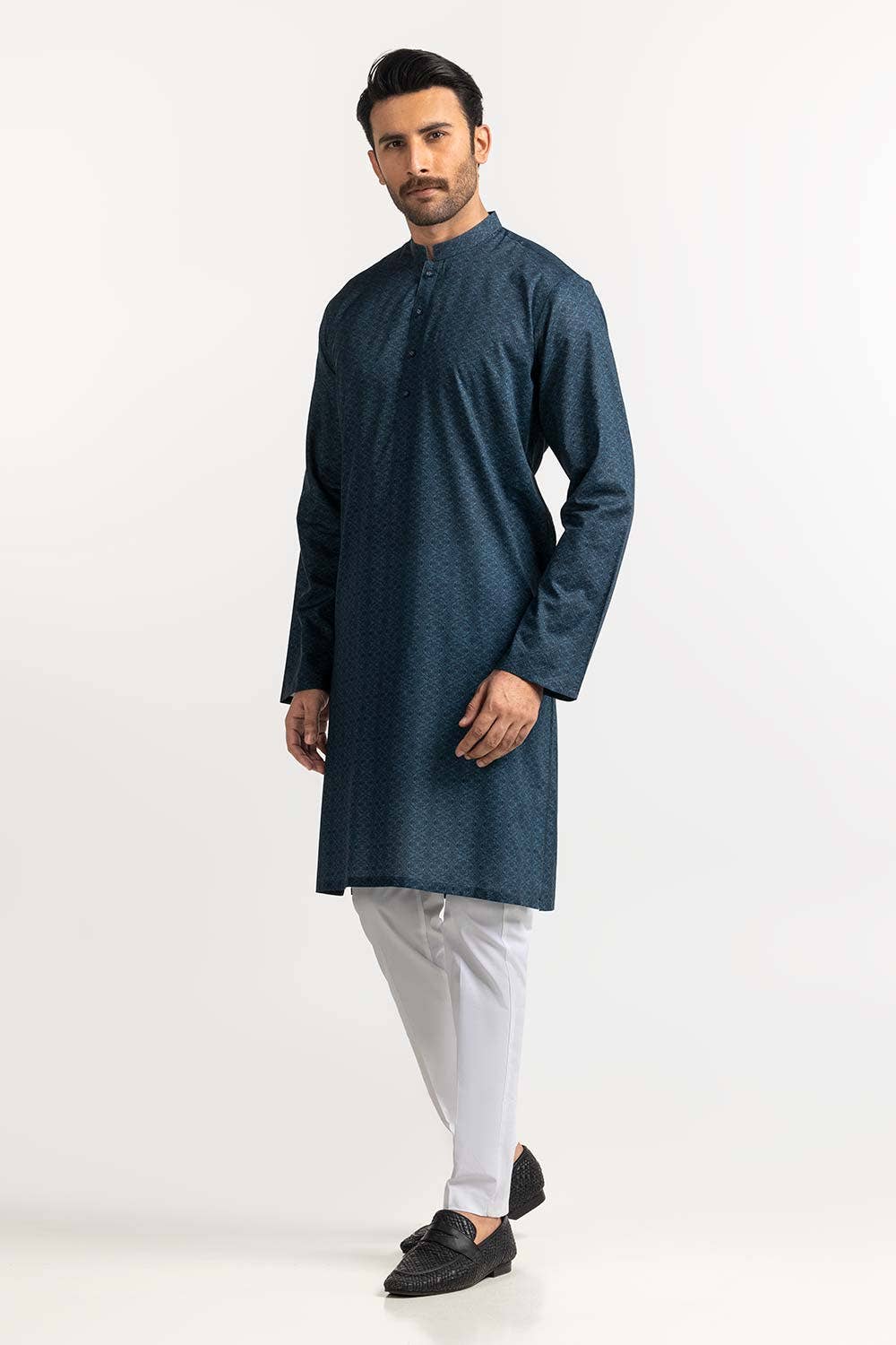 Gul Ahmed Ready to Wear Blue Styling Kurta KR-STY24-030