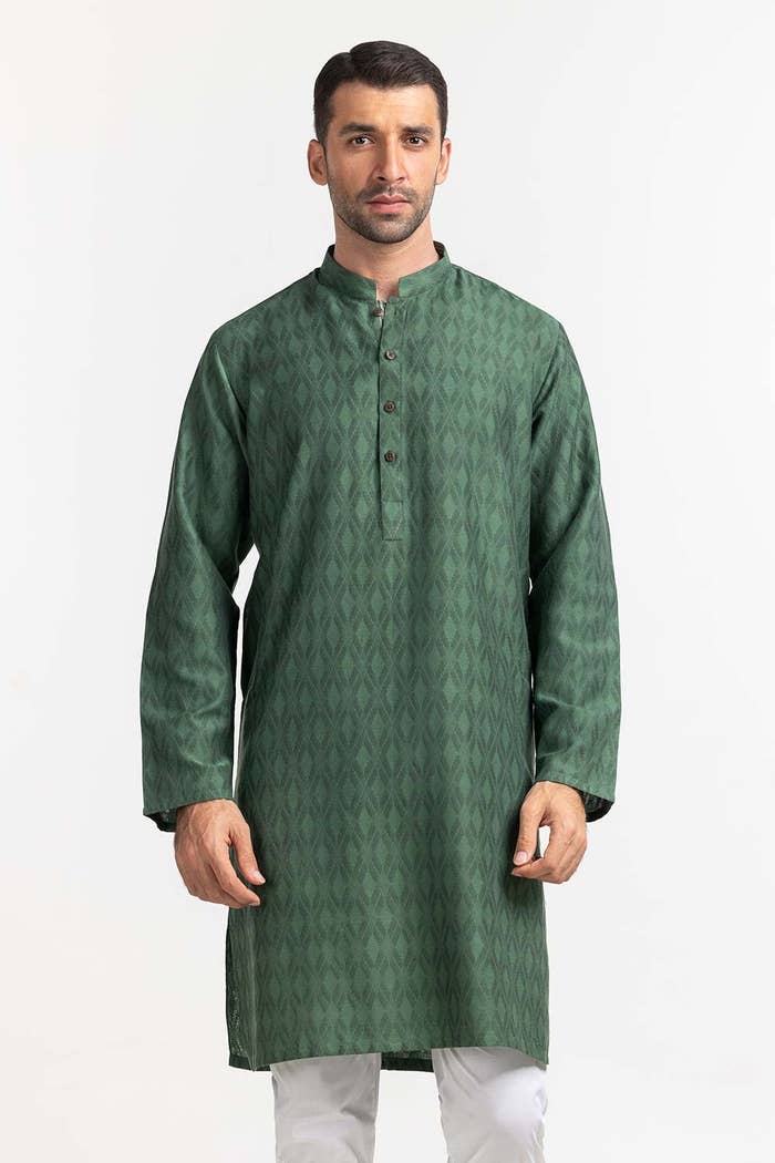 Gul Ahmed Ready to Wear Green Styling Kurta KR-STY24-032