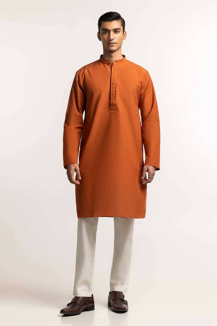 Gul Ahmed Ready to Wear Copper Basic Kurta KR-STY24-039