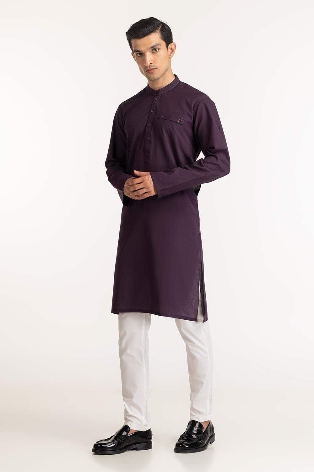 Gul Ahmed Ready to Wear Deep Purple Styling Kurta KR-STY24-040