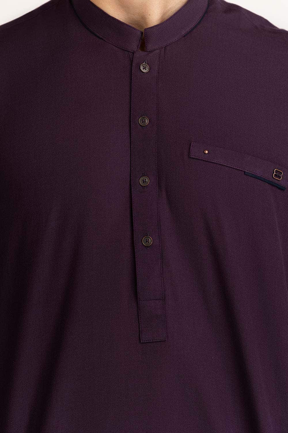 Gul Ahmed Ready to Wear Deep Purple Styling Kurta KR-STY24-040