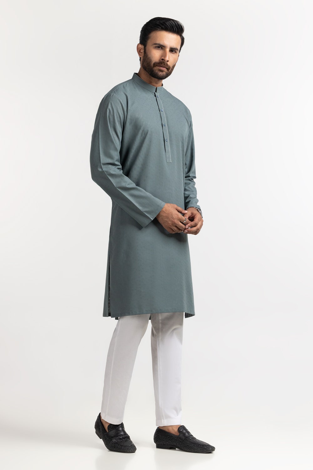 Gul Ahmed Ready to Wear Teal Styling Kurta KR-STY24-042