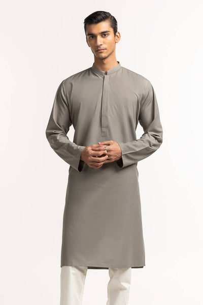 Gul Ahmed Ready to Wear Light Grey Styling Kurta KR-STY24-043