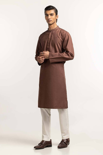 Gul Ahmed Ready to Wear Brown Styling Kurta KR-STY24-044