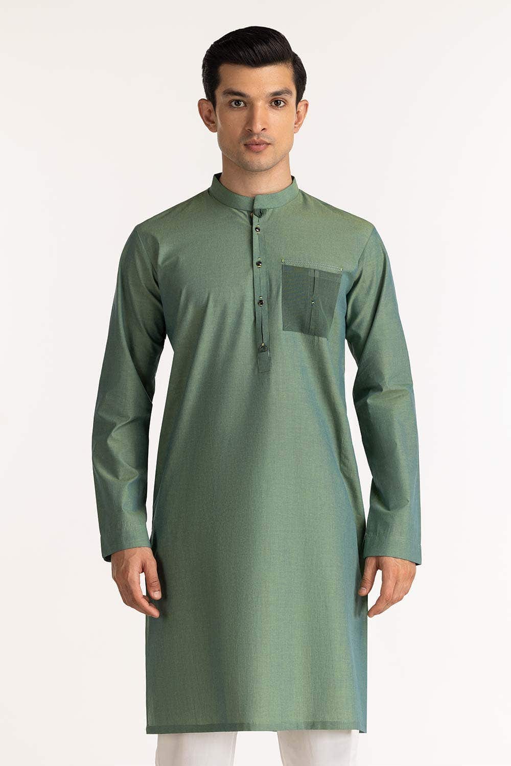 Gul Ahmed Ready to Wear Green Styling Kurta KR-STY24-048