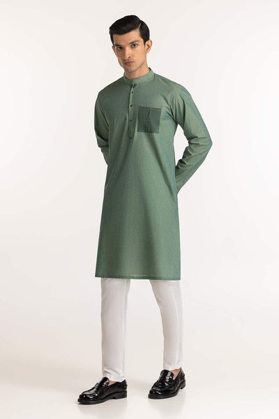 Gul Ahmed Ready to Wear Green Styling Kurta KR-STY24-048