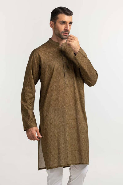 Gul Ahmed Ready to Wear Olive Styling Kurta KR-STY24-054