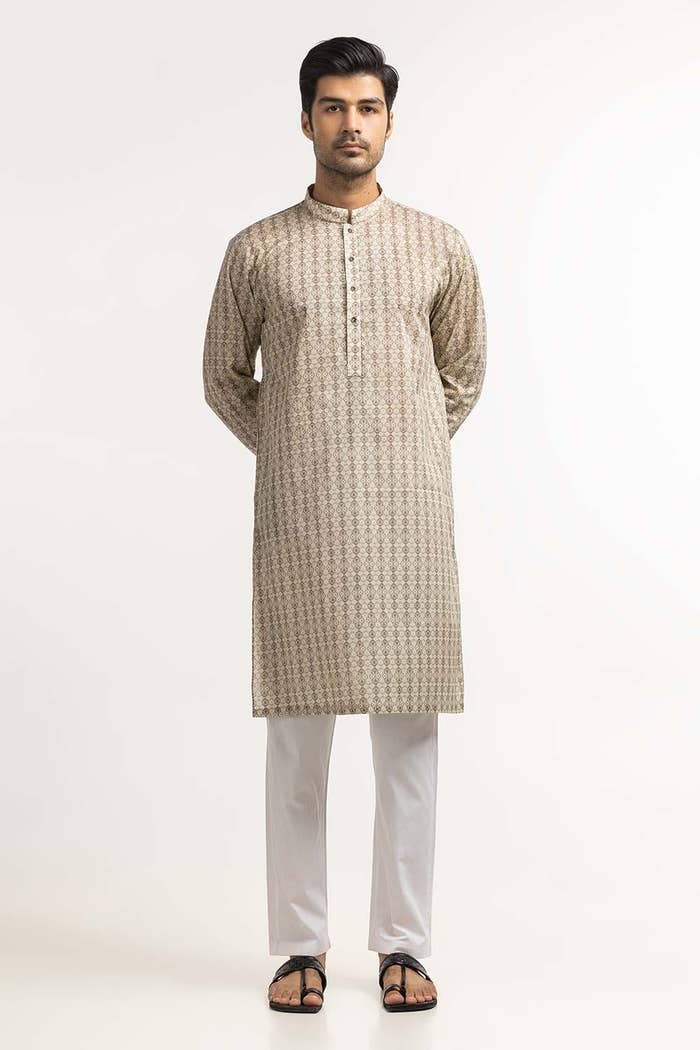 Gul Ahmed Ready to Wear Beige Styling Kurta KR-STY24-057