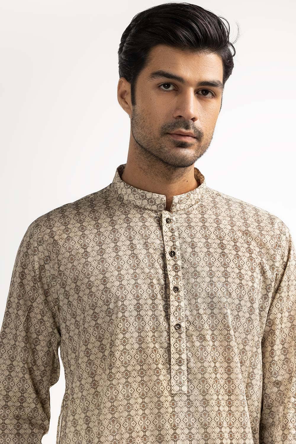 Gul Ahmed Ready to Wear Beige Styling Kurta KR-STY24-057