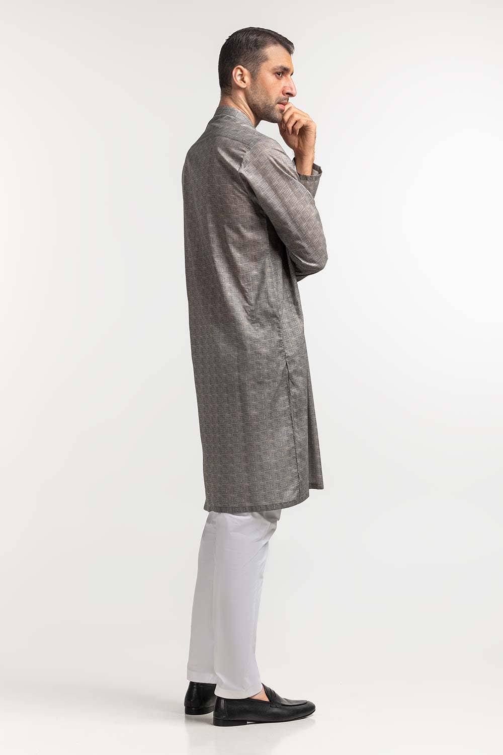 Gul Ahmed Ready to Wear Grey Styling Kurta KR-STY24-058