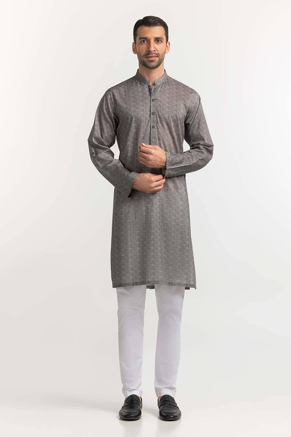 Gul Ahmed Ready to Wear Grey Styling Kurta KR-STY24-058